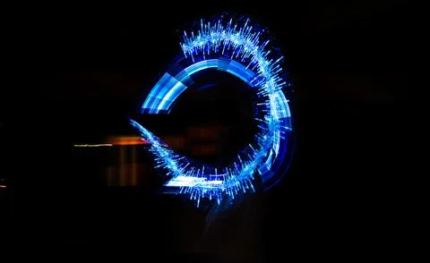 Blue light show Stock Photos