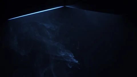 Blue Light Smoke in Dark Environment Stock Footage 335978387