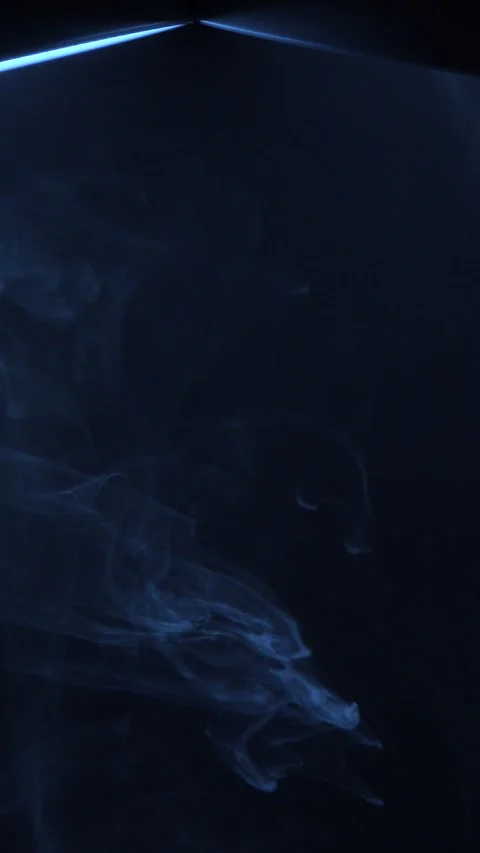 Blue Light Smoke in Dark Environment Stock Footage 335978613