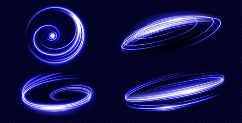 Blue light speed effect. Neon glow game asset Stock Illustration