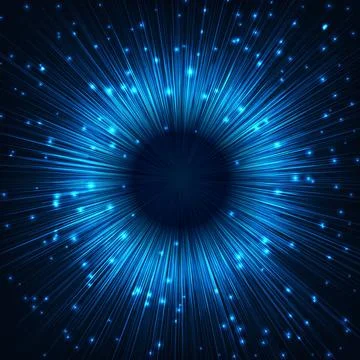 Blue Light Speed Starburst Abstract Background Dynamic and bright energy bu.. Stock Illustration
