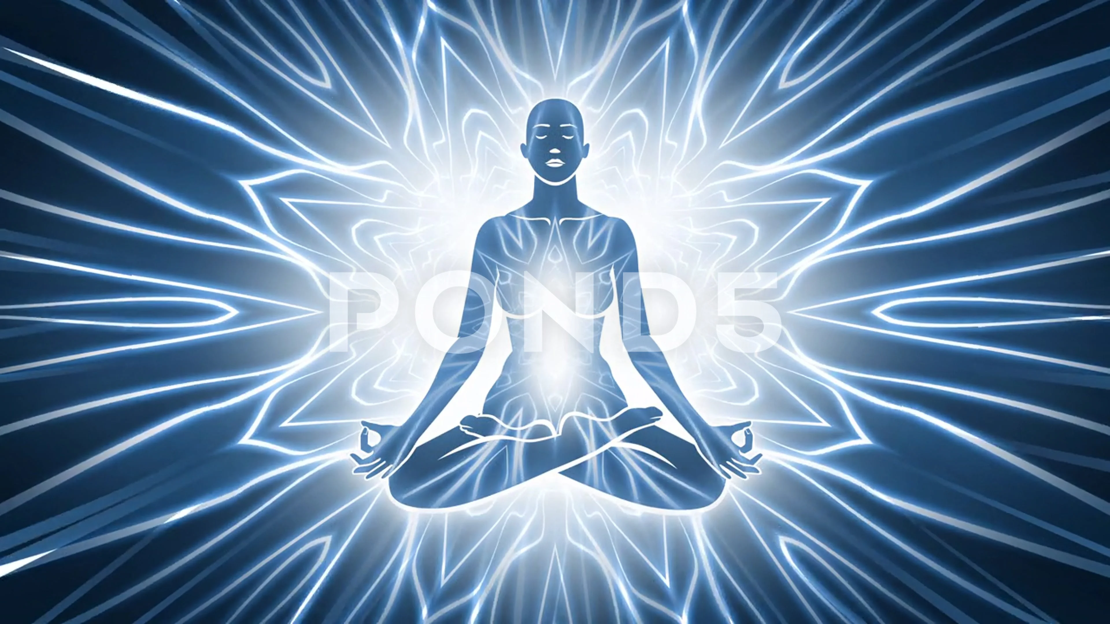 Blue Light Spiritual Yoga Meditation Loo, Stock Video