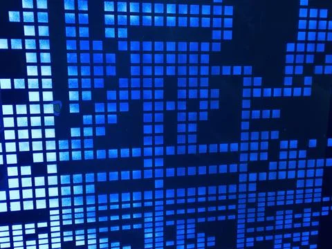 Blue light Square shape pattern Backlit Background - Stock Image Stock Photos