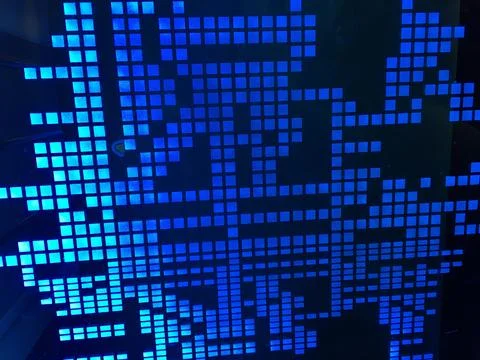 Blue light Square shape pattern Backlit Background - Stock Image Foto stock