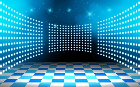 Blue light on the stage in the hall Stock Illustration