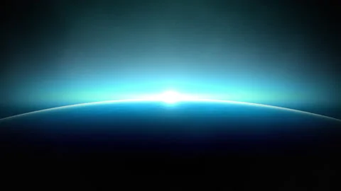 Blue light of star and planet in dark galaxy Stock Footage 233400072