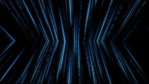 Blue Light Streaming Data Motion Loop Spatial Background Animation Stock Footage 297728843