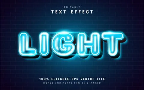 Blue light text effect Stock Illustration