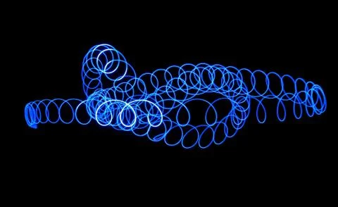 Blue light trail mess Stock Photos