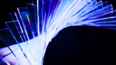 Blue light trails. Abstract technology background Stock-Footage 334271338