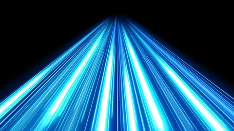 Blue Light Trails, Long Time Exposure Motion Blur Effect, Vector Illustration Illustrazione stock