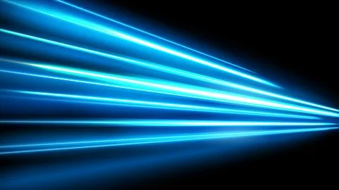 Blue Light Trails, Long Time Exposure Motion Blur Effect, Vector Illustration Stock Illustration