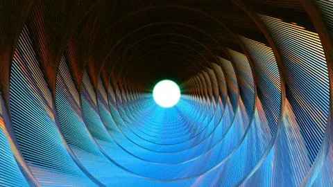 Blue Light Tunnel Perspective to Bright Center Stock Illustration
