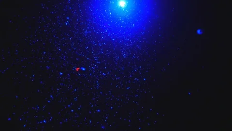 Blue light underwater with clouds of air bubbles Stock Footage 90935702