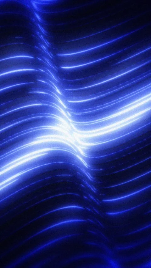 Blue light waves flow rhythmically, forming engaging patterns Stock Footage 313281653