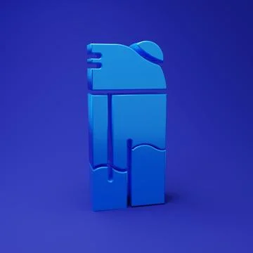 Blue Lighter icon isolated on blue background. Minimalism concept. 3D rende.. Stock Illustration