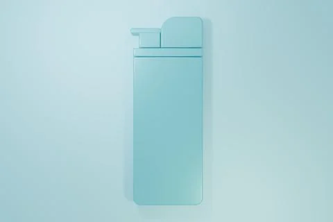 Blue Lighter icon isolated on blue background. Minimalism concept. 3D rende.. Stock Illustration