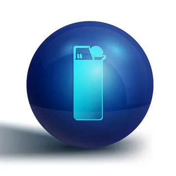 Blue Lighter icon isolated on white background. Blue circle button. Vector Stock Illustration