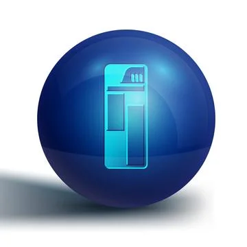 Blue Lighter icon isolated on white background. Blue circle button. Vector Stock Illustration