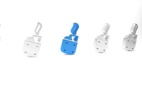 Blue Lighter icon isolated on white background. Minimalism concept. 3D rend.. Stock Illustration