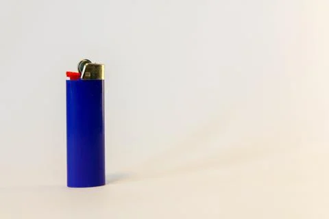 Blue lighter isolated on the white background Stock Photos