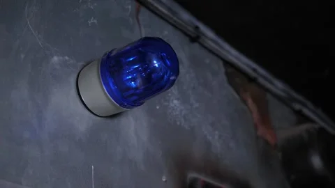 Blue lighting in the corridor of an old industrial building. Stock Footage 311153966