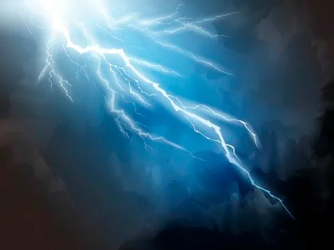 Blue lightning background Stock Illustration