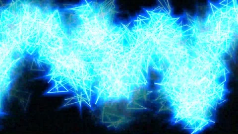 Blue lightning bolt creating a dynamic energy effect on dark background Stock Footage 340004000