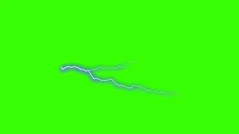 Blue Lightning Bolt Electric Strike Effect Green Screen Chroma Key Stock Footage 341261653