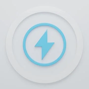 Blue Lightning bolt icon isolated on white background. Flash sign. Charge f.. Stock Illustration
