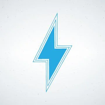 A blue lightning bolt logo on a white background Stock Illustration