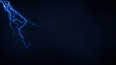 Blue lightning with dark background, 3d rendering. Stock Footage 196003841