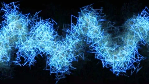 Blue lightning streak with glowing motion effect on black Stock Footage 340003985