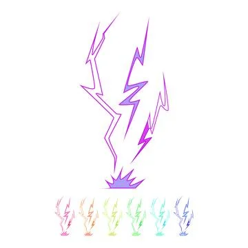 Blue lightning strike electric power bolt symbol Stock Illustration