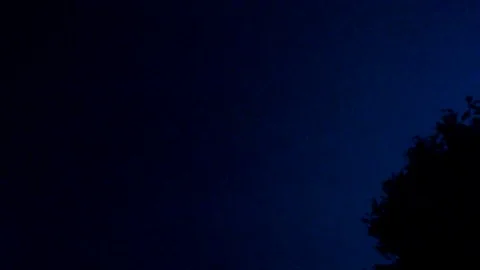 Blue Lightning Strikes in the Sky, view from the Forest Stock Footage 112632915