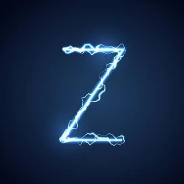 Blue lightning style letter or alphabet Z. lightning and thunder bolt or el.. Stock-Illustration