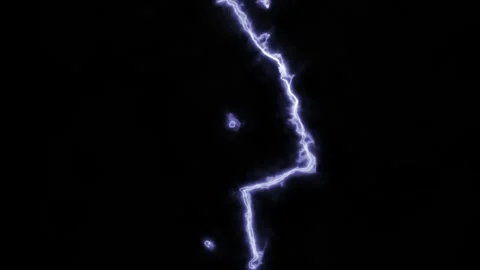 Blue Lightning Thunder Bolt Energy 4K Seamless Loop Overlay Vídeo Stock 336171269