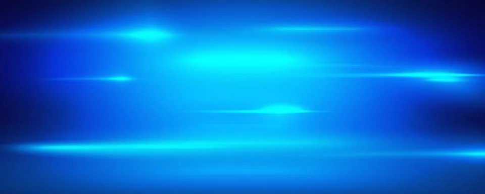 Blue lights and clouds blurred horizontal vector background. Abstract blue 스톡 일러스트