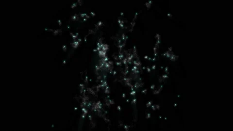 Blue lights and particles float in deep ... | Stock Video | Pond5