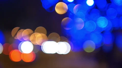 Blue Lights Bokeh 4 4K Stock Footage 46638838