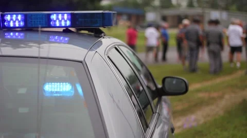 Blue Lights Flashing Stock-Footage 49175566
