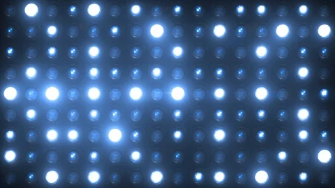 Blue Lights Flashing Wall Blinking Lights Board Stage 4K Floodlight Disco Lights Video stock 124131610
