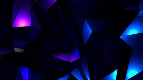 Blue lights moving across a low-poly wall,
casting shadows an reflections Stock Footage 118594702
