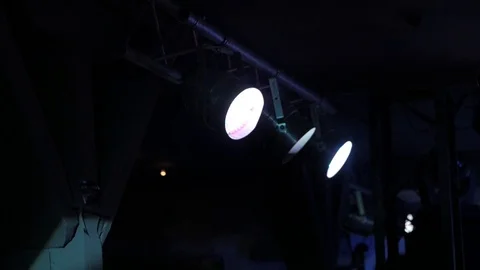 Blue lights on stage Stock Footage 88003665