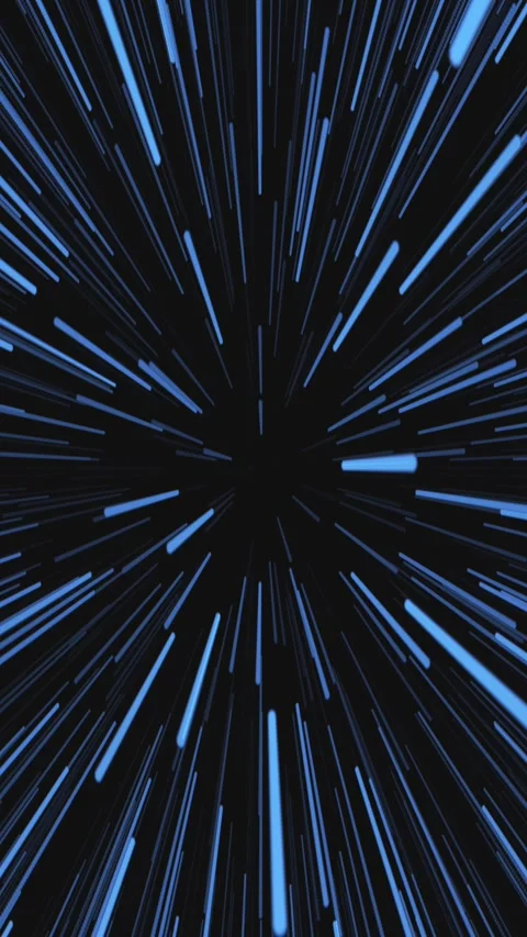 Blue lights through space 3d animation. vertical video 4k. Stock Footage 297151592