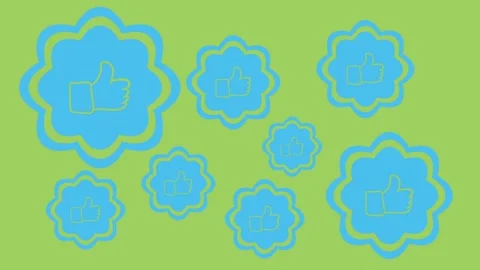Blue likes on green Stock Footage 92920602