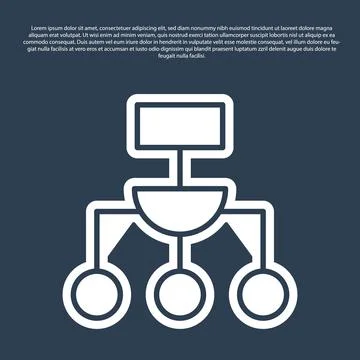 Blue line Algorithm icon isolated on blue background. Algorithm symbol design Stock Illustration