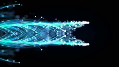 Blue Line and dot moving on black backgrounds Abstract background concept Stock Footage 140000833
