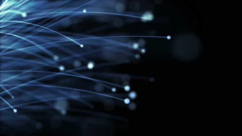 Blue Line and dot moving on black backgrounds Abstract background concept 스톡 동영상 140000906