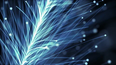 Blue Line and dot moving on black backgrounds Abstract background concept Stock Footage 140000952